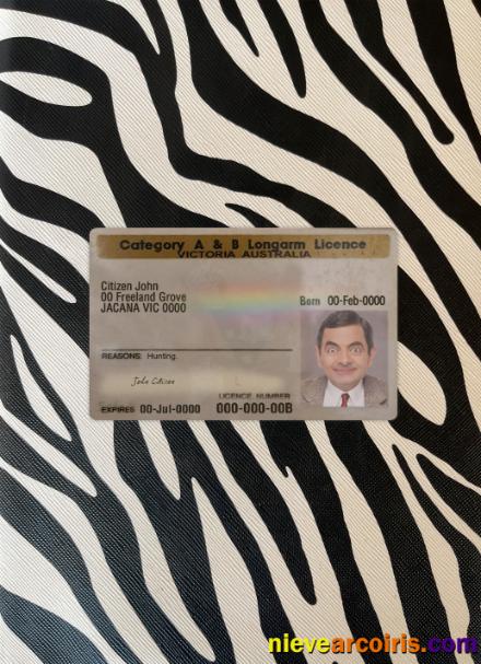 Australia Victoria state A & B longarm license photolook